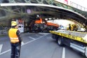 LKW blieb unter Bruecke haengen Koeln Deutz Deutz Muelheimerstr P044